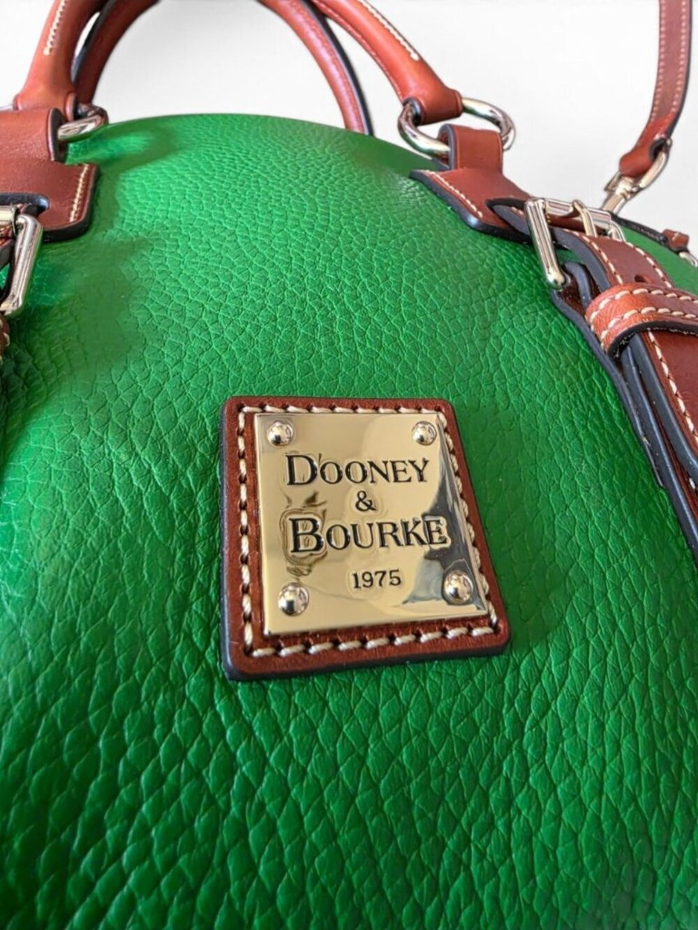 NWT Dooney & Bourke Bristol Satchel Kelly Green Pebble Leather Tassel Purse - Picture 10 of 16